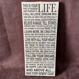 Hideout Designs This Is Your Life Inspirational Canvas Wall Art Quote Sign